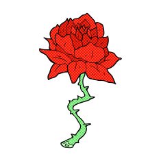 comic cartoon tattoo rose