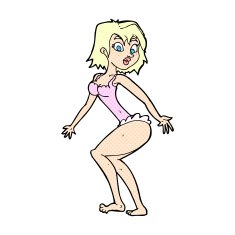 comic cartoon woman in lingerie N3
