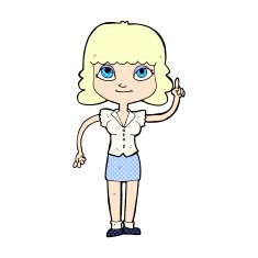 comic cartoon woman with idea N3