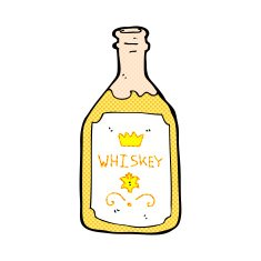 comic cartoon whiskey bottle N2