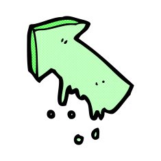 comic cartoon slimy pointing arrow symbol