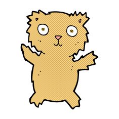 comic cartoon teddy bear N13