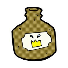comic cartoon old whiskey bottle