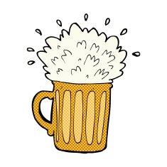 comic cartoon frothy beer