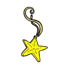 comic cartoon magic star necklace