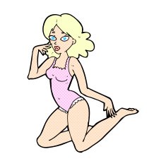 comic cartoon woman in lingerie N4