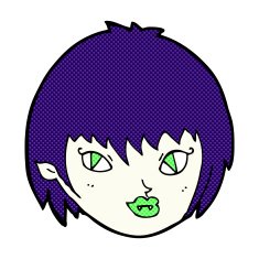 comic cartoon vampire girl face