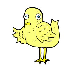 comic cartoon bird waving wing