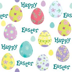 Different Easter eggs seamless pattern