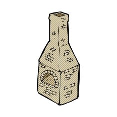 comic cartoon old stove chimney