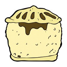 comic cartoon meat pie