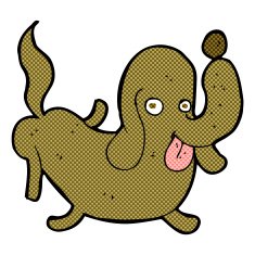 comic cartoon dog sticking out tongue N2
