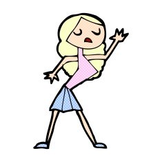 comic cartoon woman dancing