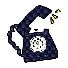 comic cartoon ringing telephone