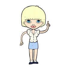 comic cartoon woman with idea N4
