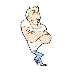 comic cartoon muscle guy