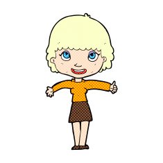 comic cartoon happy girl N3