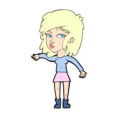 comic cartoon woman playing it cool