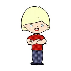 comic cartoon man with crossed arms