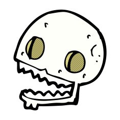 comic cartoon spooky skull N10