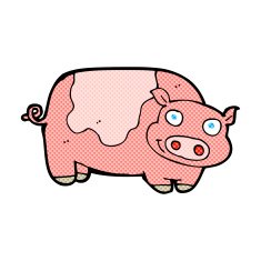 comic cartoon pig