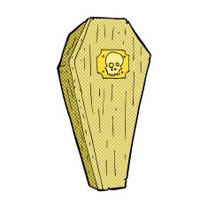 spooky comic cartoon coffin