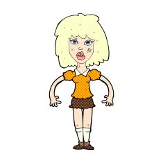comic cartoon girl fight