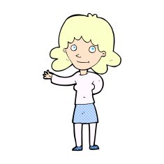 comic cartoon friendly woman N3