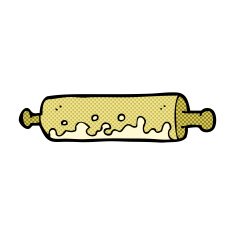 comic cartoon rolling pin