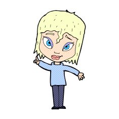 comic cartoon woman with idea N8