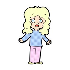 comic cartoon worried woman N3