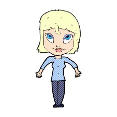 comic cartoon girl shrugging shoulders N2