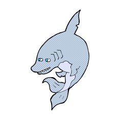 funny comic cartoon shark N3