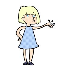comic cartoon woman showing off engagement ring