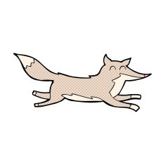comic cartoon running wolf