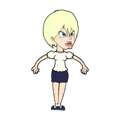 comic cartoon annoyed woman N10