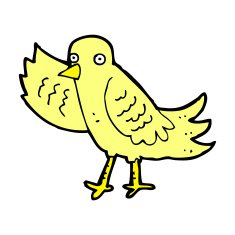 comic cartoon waving bird N2