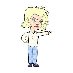 comic cartoon woman pointing N7