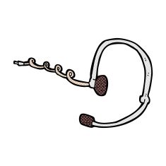 comic cartoon call center headset
