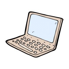 comic cartoon laptop computer