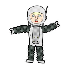 comic cartoon astronaut N4