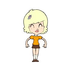 comic cartoon happy pretty woman