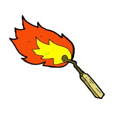 comic cartoon burning match