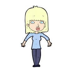 comic cartoon woman shrugging N3