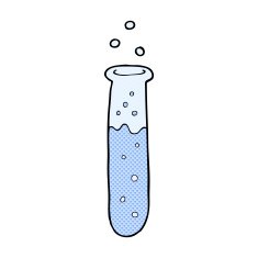 comic cartoon science test tube