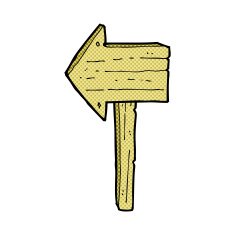 comic cartoon sign post