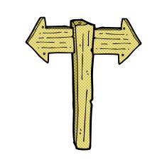 comic cartoon sign post N3