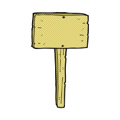 comic cartoon sign post N4