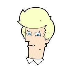 comic cartoon man narrowing eyes N4
