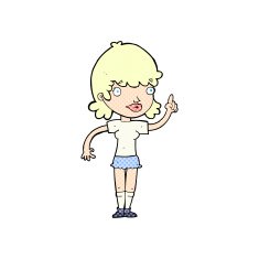 comic cartoon woman with idea N9